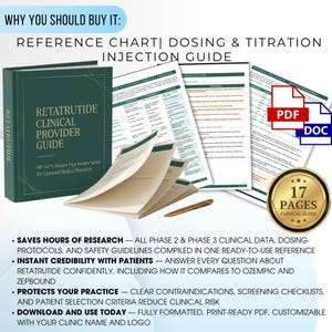 Peptide Retatrutide Dosage Guide PDF | Peptide Therapy Reference | Clinical Peptide Reference Chart | Weight Loss Peptides | Peptide Cheat Sheet | Instant Download