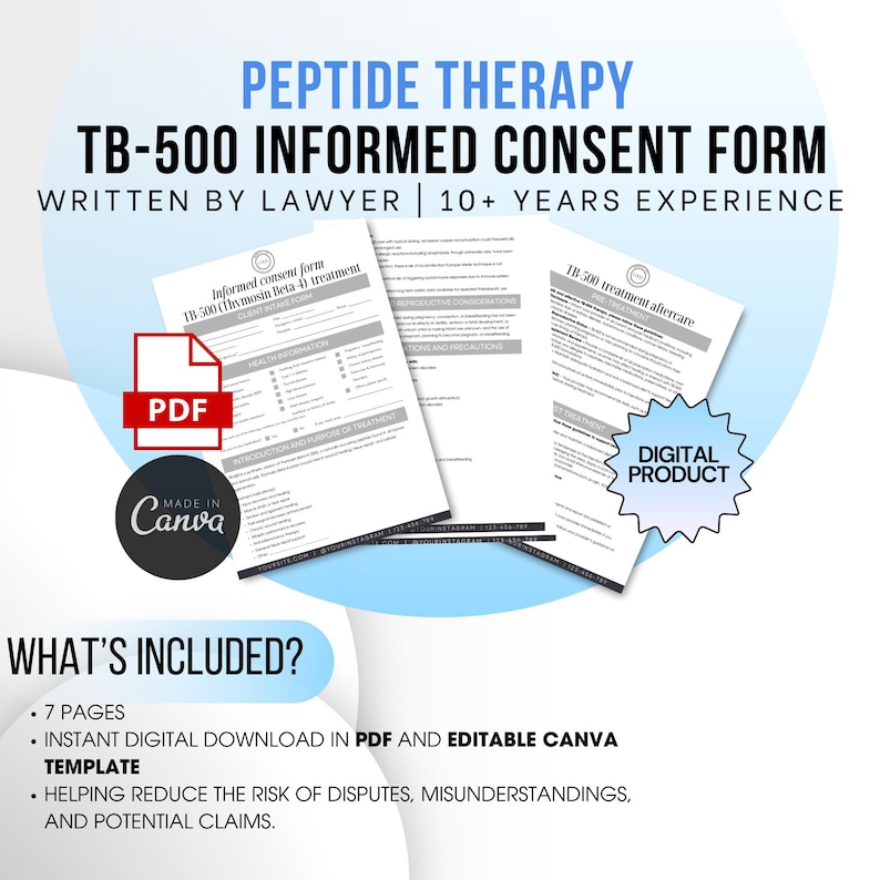 Tb Injection Form TB-500 Informed Consent Form, Thymosin Beta-4 Treatment, Tb-500 ...