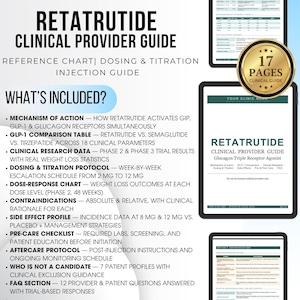 Peptide Retatrutide Dosage Guide PDF | Peptide Therapy Reference | Clinical Peptide Reference Chart | Weight Loss Peptides | Peptide Cheat Sheet | Instant Download