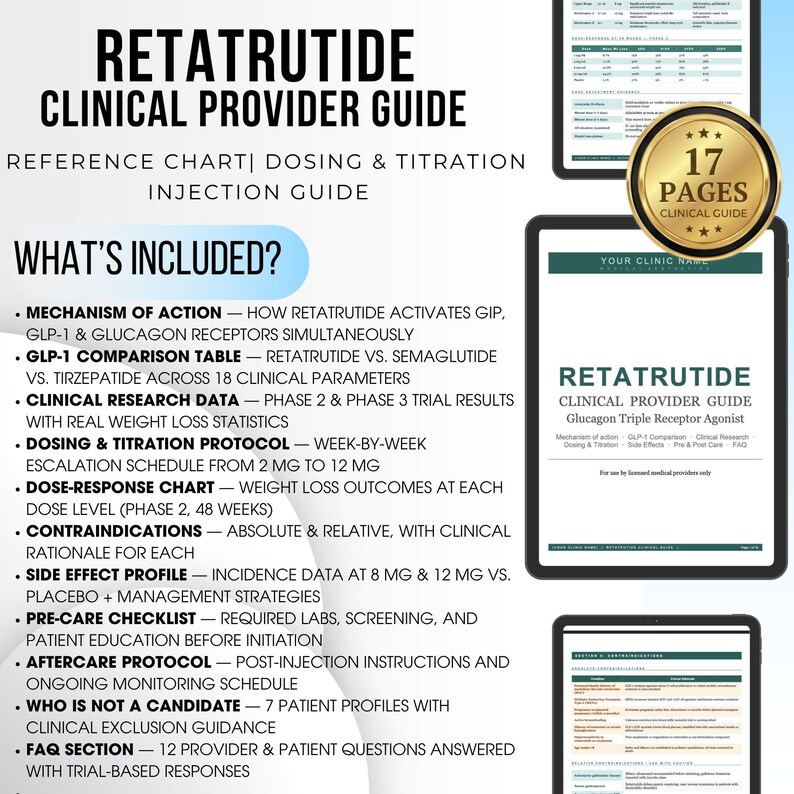 Peptide Retatrutide Dosage Guide PDF | Peptide Therapy Reference | Clinical Peptide Reference Chart | Weight Loss Peptides | Peptide Cheat Sheet | Instant Download