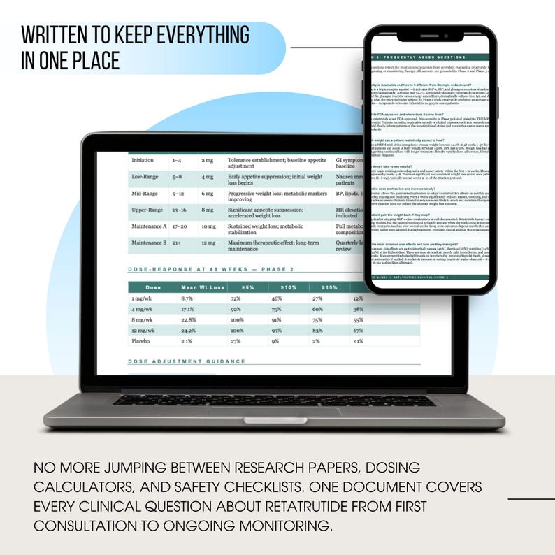 Peptide Retatrutide Dosage Guide PDF | Peptide Therapy Reference | Clinical Peptide Reference Chart | Weight Loss Peptides | Peptide Cheat Sheet | Instant Download