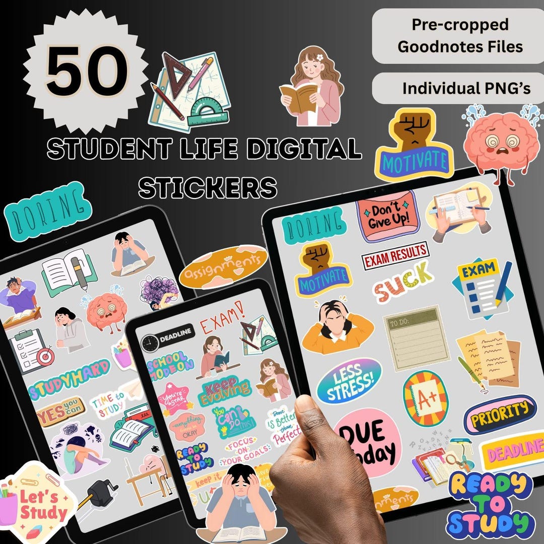 First Gen Student Transparent Sticker 50 Student Life Digital Stickers Pack (goodnotes, Pngs) - Etsy