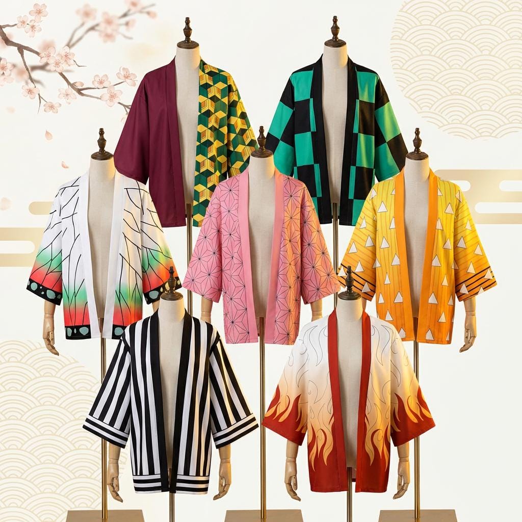 Seidarise Heren lange kimono vest jas Japanse stijl vliegende kraan open voorkant jas, Zwart, L