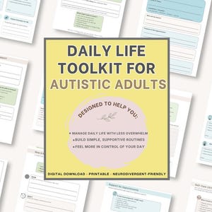 Kit de herramientas para la vida diaria del autismo / Apoyo sensorial y social neurodivergente / Planificador (PDF imprimible)