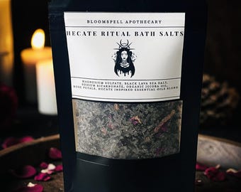 Hecate Ritual Bath Salts | Witchy Soak | Dark Goddess Offering | Magnesium Salts | Crossroads Magic