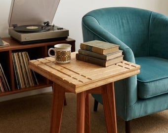 Solid Wood Stool, Side Table, Nightstand, Natural Oil Finish, Eco Friendly Furniture