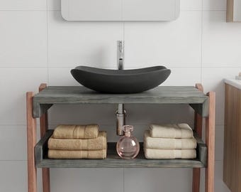 Rustic Bathroom Vanity Wood Sink Stand Handmade Farmhouse Vanity