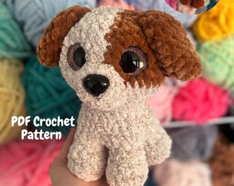 Dog Crochet Pattern - Low Sew Amigurumi Puppy