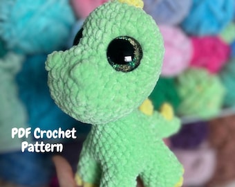 Dinosaur Crochet Pattern - Low Sew Amigurumi Dinosaur