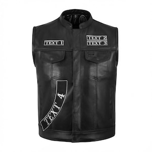 Custom Leather Vest | Personalized Biker MC Vest with Text Patches