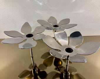 Vintage 90’s IKEA Stockholm “Daisy” Stainless Steel Candleholder
