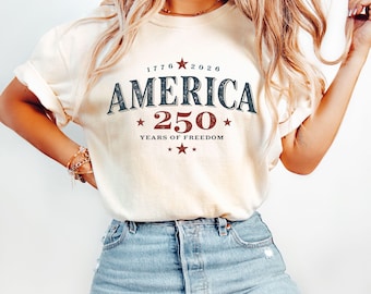 America 250th Anniversary Patriotic Eagle Shirt, Distressed 4th of July Tee