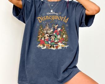 Walt Disney World Christmas Comfort Colors Shirt, Disneyland Shirt, Vintage Disneyland Christmas Shirt, Christmas Family Matching Tee