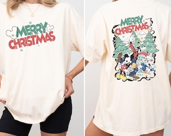 Mickey Very Merry Christmas Party 2027 Shirt,Mickey And Friends Christmas Front and Back shirt, Disney Vintage Disney Family Christmas Shirt