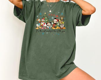 Vintage Mickey Friends Christmas Shirt, Retro Most Wonderful Time Tee, Disneyland Holiday shirt, Magic Kingdom Family Trip Gift