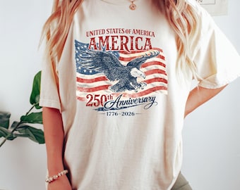 Comfort Colors® America 250th Anniversary Shirt,Distressed 4th Of July Shirt,Patriotic Eagle Shirt, American Flag Shirt, Patriotic Gifts