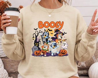 Booey Blue Friends Halloween Sweatshirt, Blue Family  Halloween Party Hoodie, Walt Dinsey World Halloween Shirt,Funny Halloween Sweatshirt
