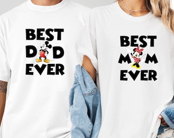 Disney Best Mom Dad Ever Comfort Colors Shirt, Mickey Minnie Parents Gift Fathers Day Mothers Day shirt, Father's Shirt, Gift for Him