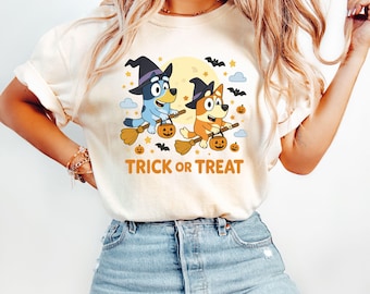 Blue Halloween  Shirt,Blue Family  Halloween Trick or Treat Shirt,Not So Scary Halloween Shirt,Disney World Shirt, Disney Trip Shirt