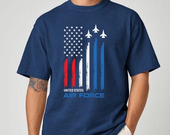 United States Air Force T-Shirt, American Flag Military Tee, Patriotic Independence Day Outfit,4th of July Tee,Gift for  him