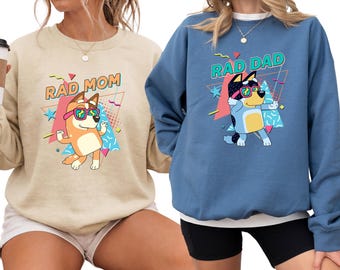 Blue Rad Dad  Sweatshirt, Rad  Mom Sweatshirt,Blue Family   Party Hoodie,Dad Sweatshirt,Mom sweatshirt,Mothers day shirt,Gift for new mom