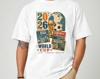Camiseta de la Copa Mundial de Fútbol 2026, Camiseta del Torneo Mundial de Fútbol, Camisetas para el Día Internacional del Partido, Fútbol de EE. UU., Canadá y México, Camiseta de Regalo para Aficionados al Deporte