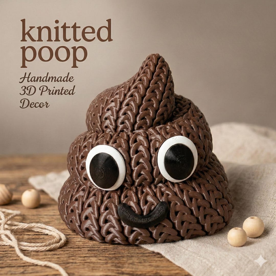 3D Printed Knitted Poop. Desk Fidget. Desk Decor - Etsy