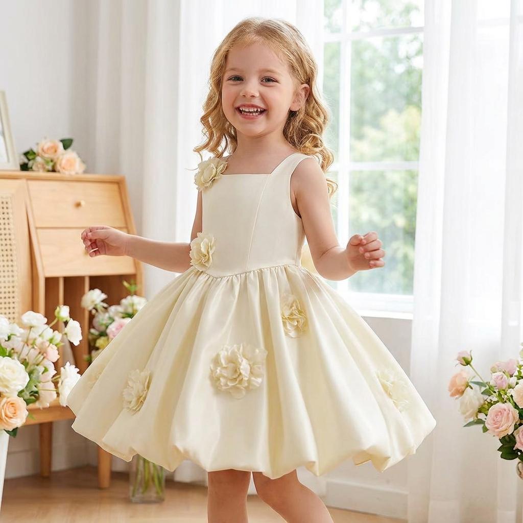 communion dresses knee length First Dress 2025 satin prom dresses