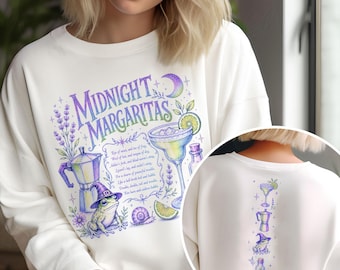 Midnight Margaritas PNG,Halloween Cocktail Shirt Design,Spooky Season Sublimation File,Witchy Vibes Graphic, Cute Halloween,Digital Download