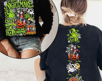 Faux Yarn Horror Movie Halloween PNG, Two Sides Cartoon Character Design, Preppy Coquette Spooky Season PNG, Digital Download