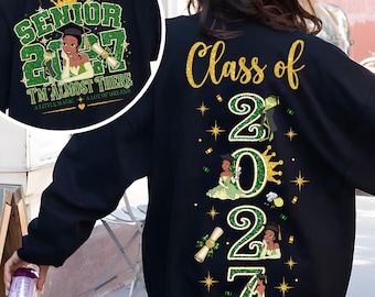 Senior 2026 Frog Graduation PNG, Two Sides Princess Frog Design, I'm Almost There Frog Prince Sublimation, Senior Shirt Digital Download
