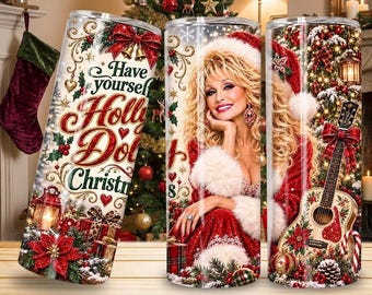 Country Western Singer Christmas Tumbler Wrap Png, Western Cowgirl Christmas Tumbler Png, Memorial Singer Png, Christmas Nostalgia Png