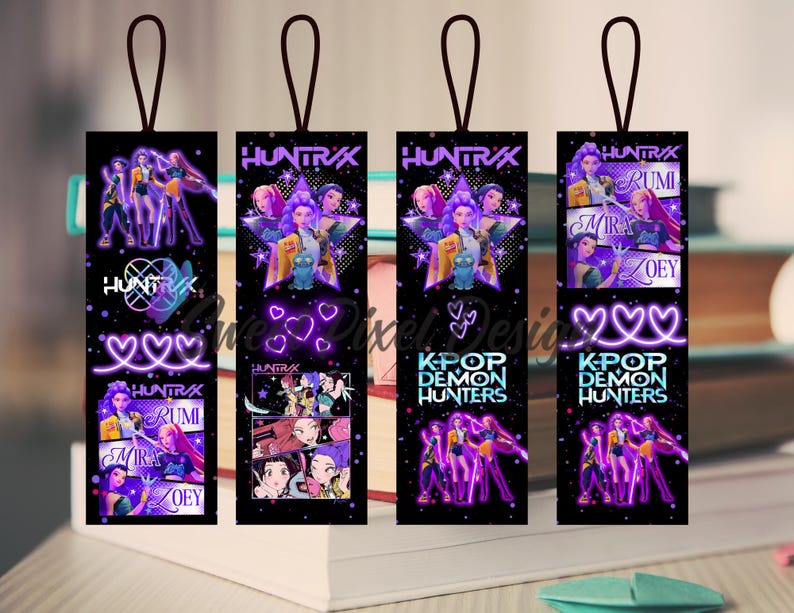 DEMON HUNTERS Bookmark Png Bundle bookmarks digital File Etsy