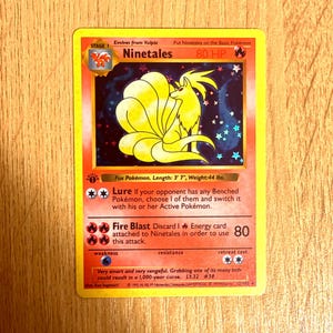 ninetales pokemon card first edition Pokemon proxy cards first edition foil Ninetales (Base Set BS 12)