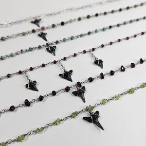 Gemstone Shark Tooth Necklace