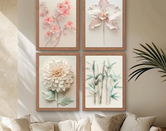 Juego de láminas decorativas para pared con temática de mahjong de Palm Beach, decoración para sala de mahjong, láminas botánicas costeras, arte para la pared de la sala de juegos, regalo imprimible para anfitrionas.
