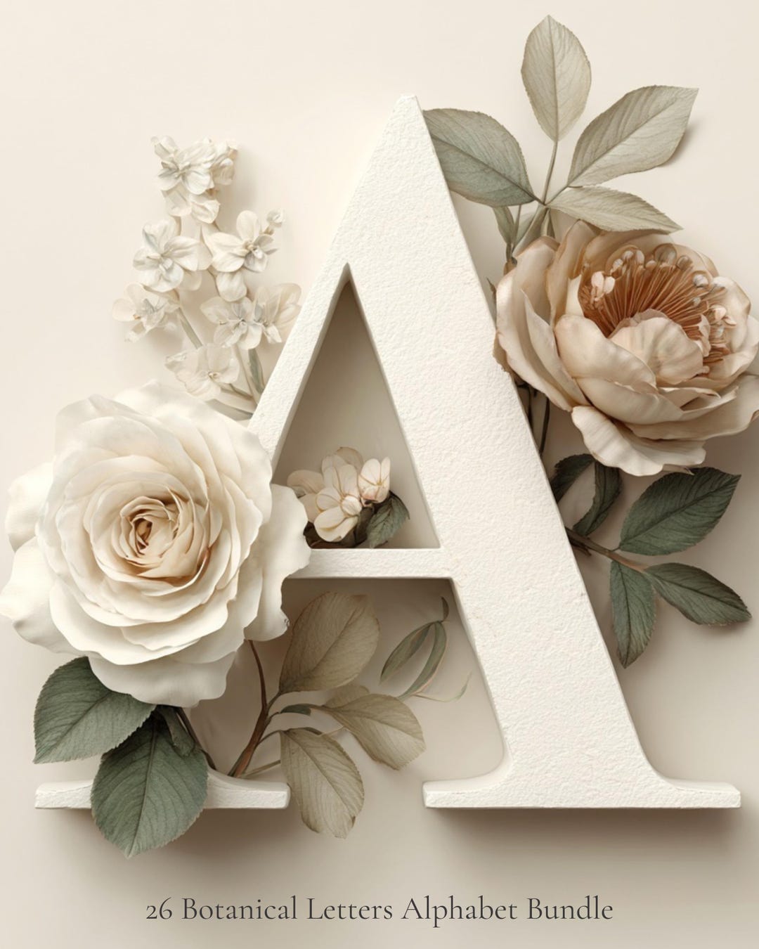 June Letters Spring June Birth Flower Alphabet A-Z, Rose Floral Letters Bundle, Name Wall ...