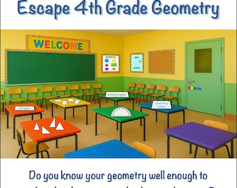 4.Klasse Geometrie Escape Room, interaktive digitale mathematische Aktivität, Linien Winkel Dreiecke Vierecke, für den Gebrauch zu Hause oder im Klassenzimmer