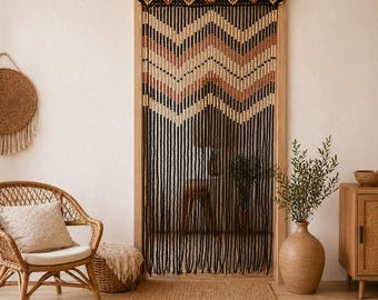 Handmade Wooden Beaded Curtain