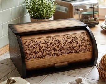 Handmade Beech Wood Bread Box