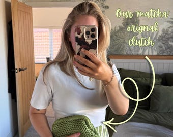 Handmade crochet clutch bag: T-shirt yarn Handbag | sustainable fashion | crochet accessory | gift for her