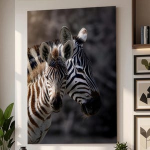 Stampa su tela o alluminio con motivo zebrato, decorazione murale (formati personalizzati disponibili su richiesta)