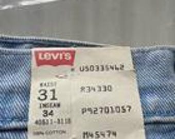 Vintage Levi's 511 blauwe denim jeans voor heren (31 x 34) gemaakt in de VS, 100% katoen