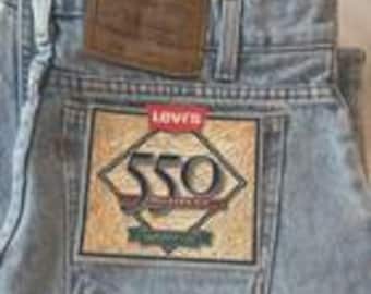 Vintage NWT Levi's Men's 550 Relaxed Blue Denim Jeans Orange tab 32x34 RARE 100 % Cotton Made in USA