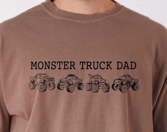 Comfort Colors® Monster Truck Dad Shirt, Dad Life Oversized Tee, Trendy Birthday Dad Tshirt, Father's Day Gift, New Dad Monster Jam Top
