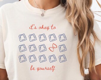 It's Okay To Be Yourself Shirt, Autism Awareness Tee, Comfort Colors® Neurodiversity Gift, SPED Teacher Shirt, Pasta Lover Inclusion Tshirt