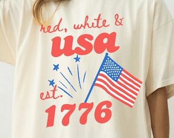 250th Anniversary USA Shirt, Comfort Colors® Semiquincentennial Birthday, Retro America Patriotic Flag Tee, Est 1776 Fourth of July