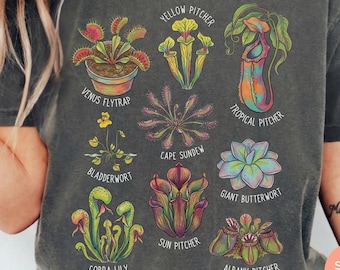 Carnivorous Plant Shirt, Venus Flytrap, Comfort Colors® Goblincore Botanist Gift, Venus Flytrap Insectivorous Tshirt, Rare Plant Lover Tee