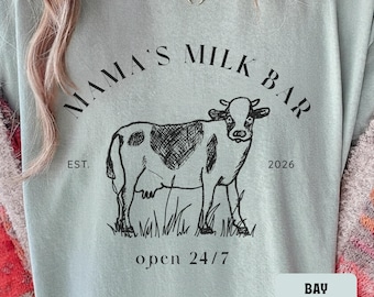 Mama's Milk Bar Funny Breastfeeding Shirt, Milk Maker Tee, Comfort Colors® Nursing New Mom Gift for Mother's Day