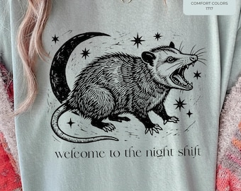 Night Shift Nurse Possum Shirt, Nurse Week Funny Opossum RN Tee, New Nurse Graduation Gift, NICU Appreciation CNA Tshirt
